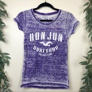 Ron Jon Long Island Beach Size S Distressed Tee